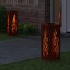 Solar LED Path Light 2 Pcs Bronze Weatherproof Steel