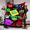 Personalized Custom Name Blanket - Geometry Dash Print Design,Blanket for Sofa,Bed,Travel,Camping - Soft and Warm, Great Gift