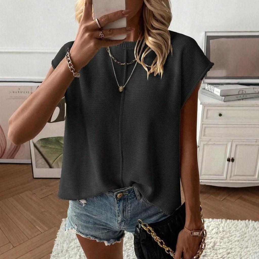 2026 Summer Women's American Style Streetwear: Solid Color Slimming Casual Trendy Sweater