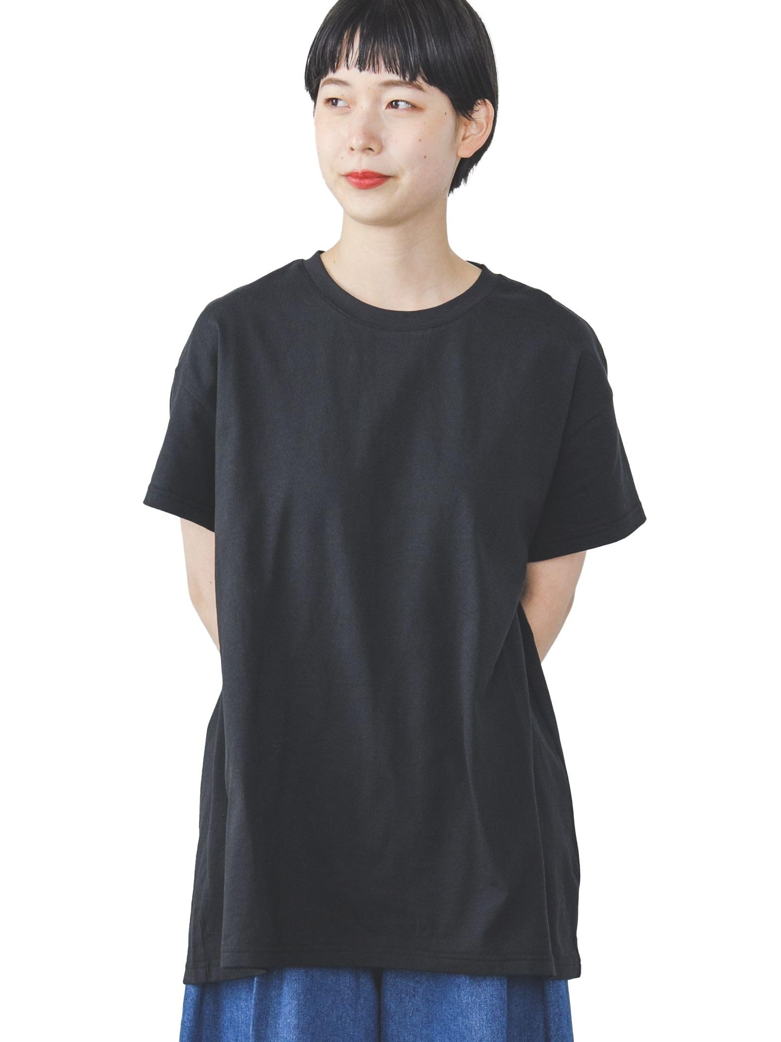 

Свитер с разрезом сзади ЧЕРНЫЙ БЕСПЛАТНО [Beams Heart] S/S_TEE женский чёрный