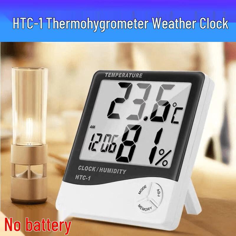 Dazao Digital Thermometer Hygrometer with Alarm Clock Standard