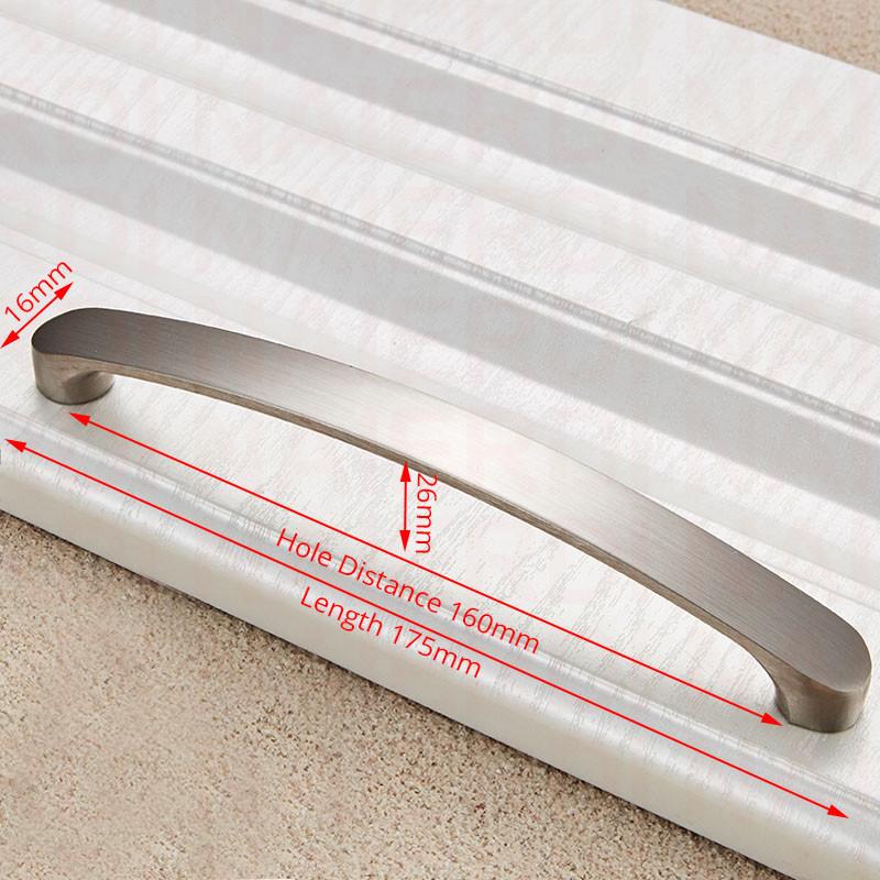 NAIERDI Kitchen Door Handles Cabinet Handles Drawer Knobs Aluminum Alloy Wardrobe Door Handles Brushed Modern Style Hardware