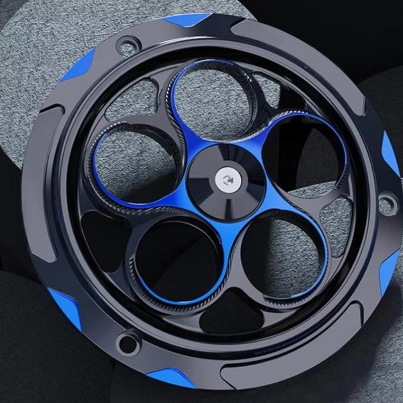 Motorcycle Engine Cover Engine Cooling System Fan Cover Caps Radiator Guard 5.7'' Aluminum Decoration