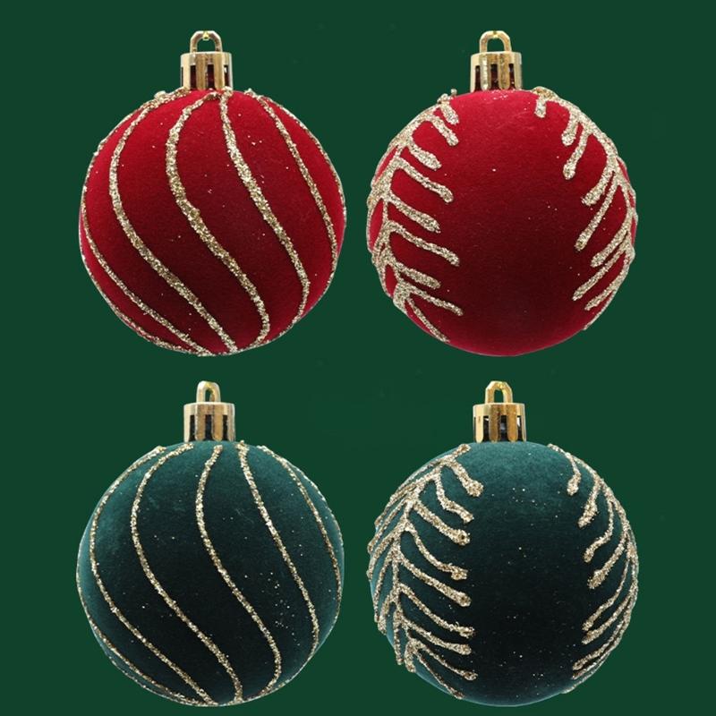 Flocking Sphere Ornaments For Christmas Tree Colorful Decorative Ball Perfect For Holiday Festival Atmosphere