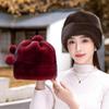 Mink Hat for Women Winter New Mink Fashion Warm Ear Protection Hat Fur Middle-aged Mother Cotton Hat