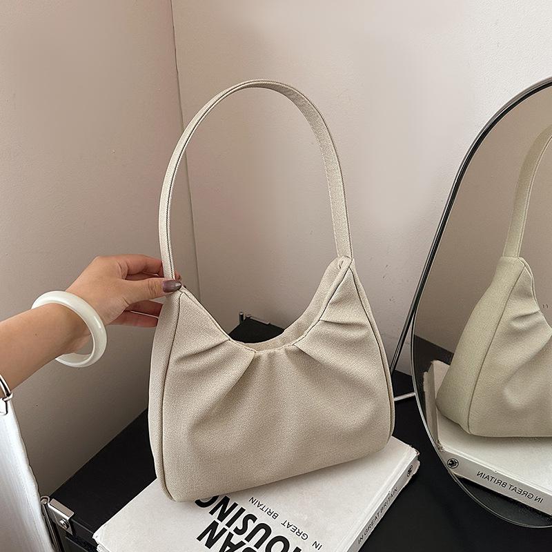 

Autumn niche texture underarm bag women s 2025 new canvas bag simple and versatile handbag one dropship покинуть белый