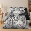 Tiger, Beast Wildlife Cartoon Flannel Blanket Soft Warm Throw Blanket for Bedroom Living Room Bed Travel Camping Picnic Gift