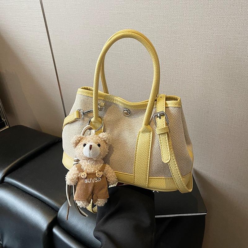 Korean Version Niche Design Handbag Simple Commuter Shoulder Bag Women's 2025 Summer Trendy New Canvas Messenger Bag