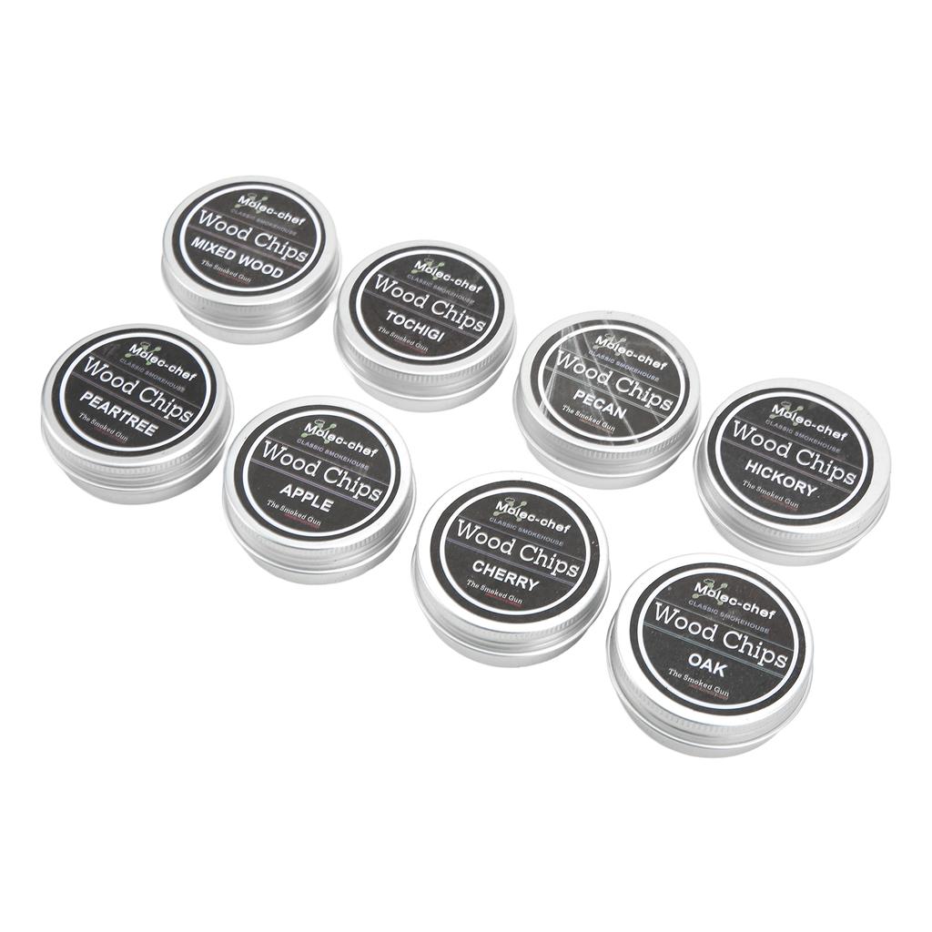 8 Pezzi Chip di Legno per Affumicare Whiskey Kit Affumicatore per Cocktail Chip Affumicanti per Bevande Affumicate
