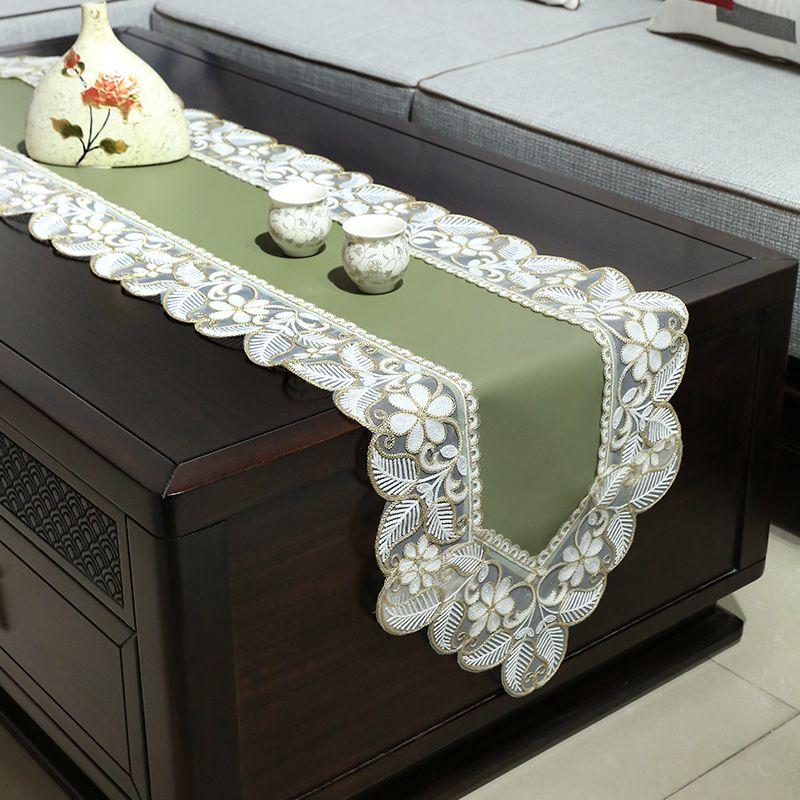 Waterproof Chinese Oil-proof Table Flag PU Coffee Table Tablecloth Tea Flag Long Light Luxury TV Cabinet