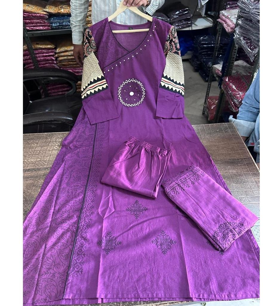 Damen Designer Top Tunika Kurta Hose Dupatta Set Indisches Bollywood Baumwolle Salwar Anzug