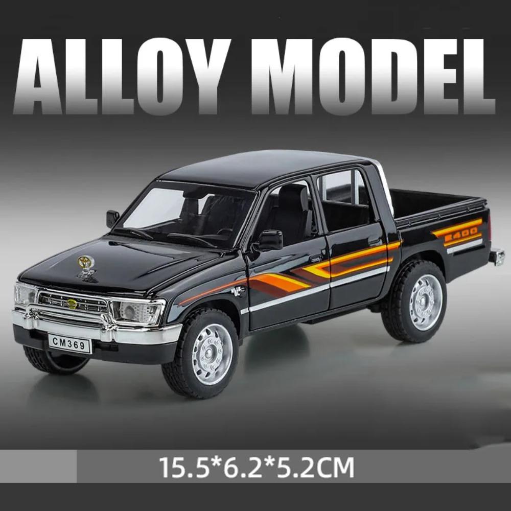 1:32 HILUX RAM MAMMOTH Model Car Toy Alloy Diecast Sound Light Pull Back Shock Absorption Off-road Pickup Vehicle Boys Gifts