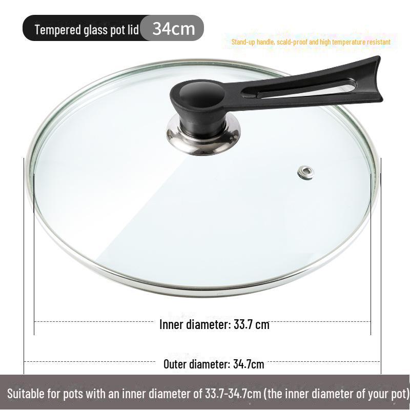 

Универсальная крышка для кастрюли из закаленного стекла, прозрачная, термостойкая, подходит для посуды размером 14–34 см