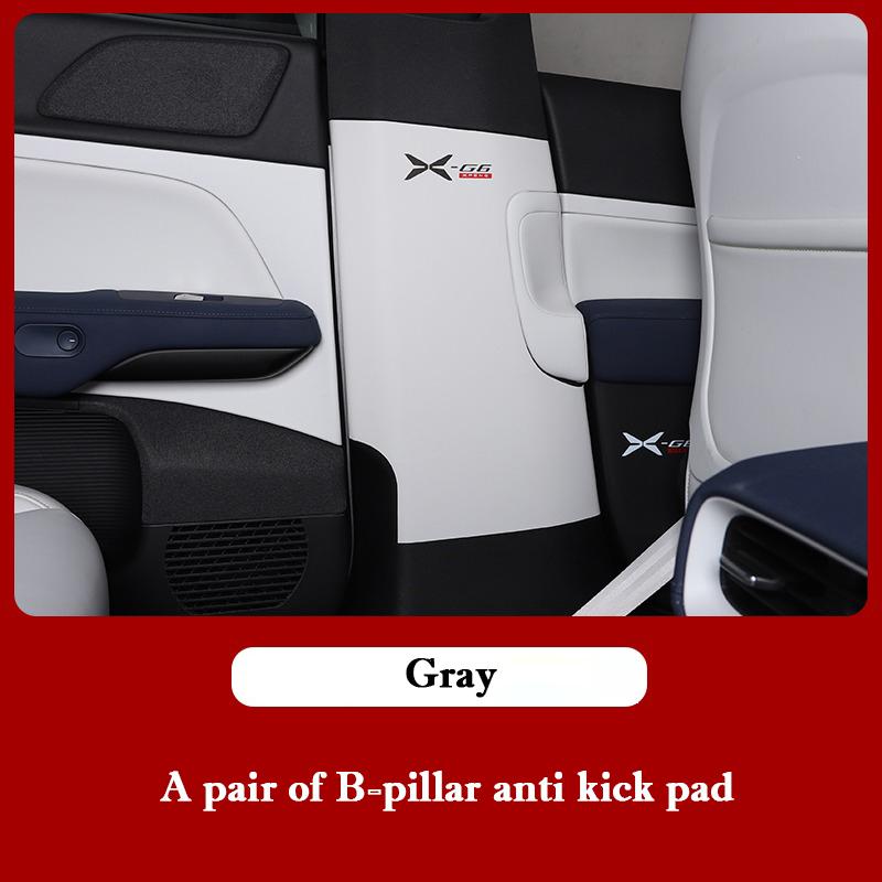 For Xpeng G6 Car Center B Pillar Protective Pad Leather Anti Kick Mat Anti Scratch Protective Sticker Interior Decor Accessories