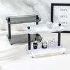 Double-Layer Desktop Storage Rack for Office, Cosmetics, and Toiletries