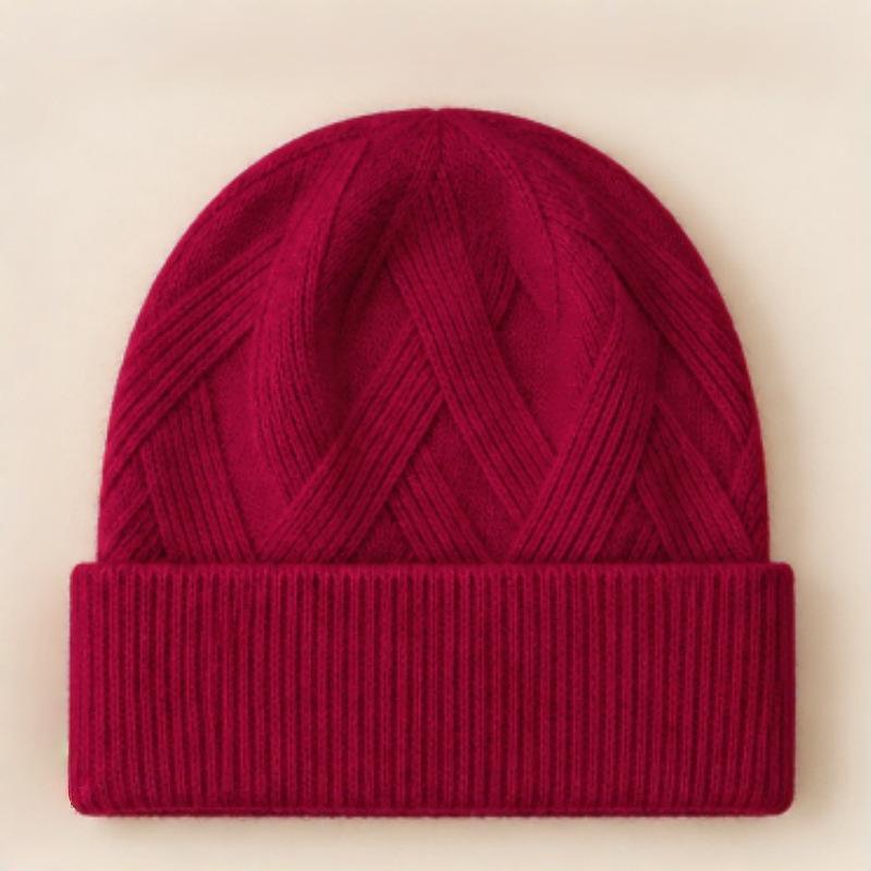 Simple and versatile wool hat women's autumn and winter outdoor sports warm pullover hat, ear protection and cold protection knitted hat