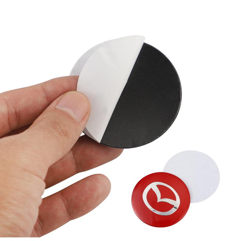 4Pcs Car Wheel Hub Center Cap Sticker Metal Decals Accessories For Mazda 2 3 6 5 Atenza CX3 CX5 MX5 CX7 Axela CX30 CX90 CX60 CX5 FF30