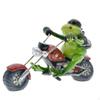 Žába na motocyklu Socha Roztomilý Design Ozdoba na jízdu Kreativní zahradní doplněk