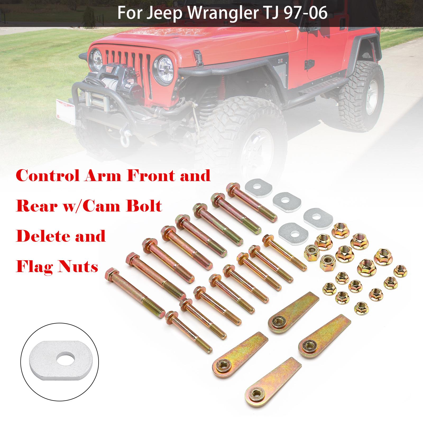 Control Arm Front and Rear w/Cam Bolt Delete and Flag Nuts For Jeep Wrangler TJ 97-06