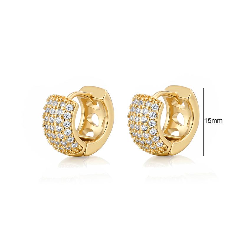 Luxury AAAA Zirconia Round Huggie Hoop Earrings For Women Geometric Ear Buckle Wedding Engagement Party Trendy Classic Jewelry