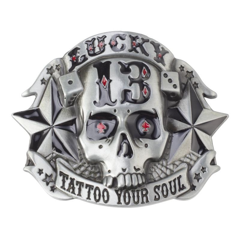 MYMC Skull Skeleton Belt Buckle DIY Waistband Accessories Western Cowboy Style Smooth Belt Metal Buckle Only Punk Rock Style Not include belt