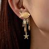Fashion Stainless Steel Ocean Series Conch Shell Fish Earrings Earrings Stud Earrings Gold Plated