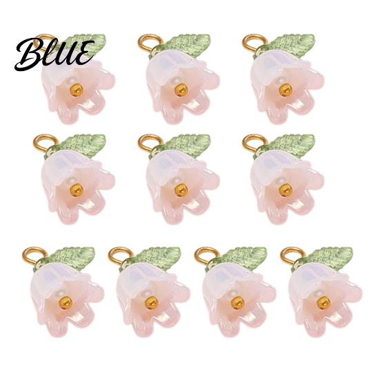 Three-dimensional Flower Charm 10Pcs DIY Pendant Three-Dimensional Simulation Texture Resin