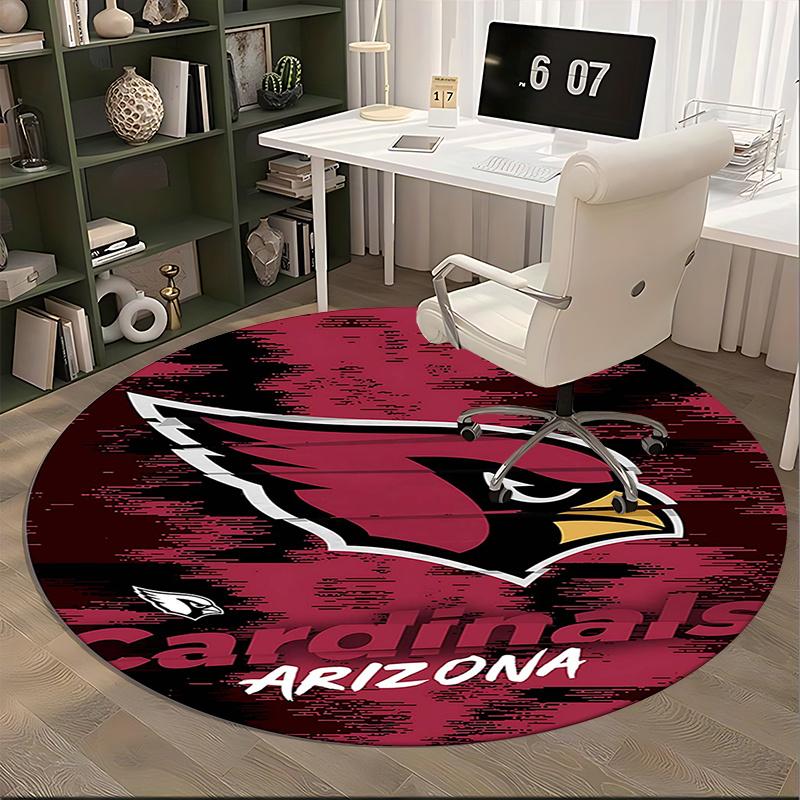 Arizona Cardinals,NFL Logo Chair mat Round Rug Office carpet, Machine Washable, Non slip, Suitable for Living Rooms, Bedrooms