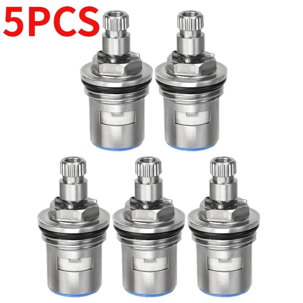 1/5pcs Replacement Faucet Cartridges Stainless Steel Tap Valves Household Single Angle Valve Kitchen Bathroom Shower Parts