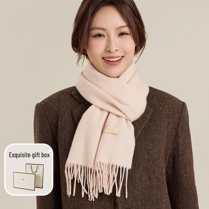 Yu Xiaoduo Pure Wool Solid Color Scarf & Shawl