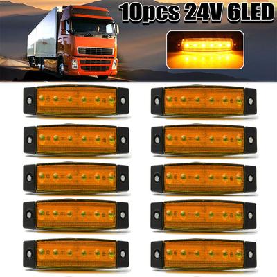10 adet Sarı 24 V 6 LED Yan Işaretleyici Göstergeler Otobüs Kamyon Römork için Işıklar Lamba