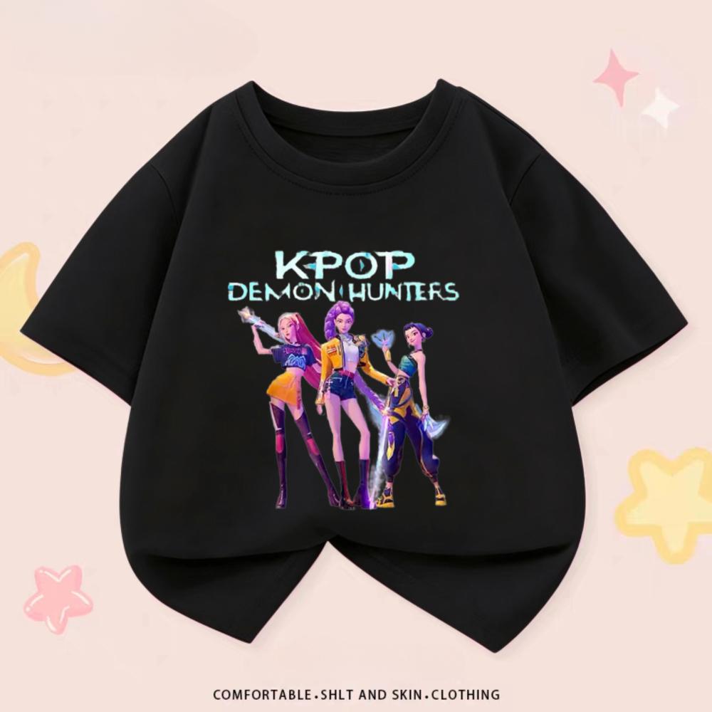 Kpop Dämonenjäger Kinderkleidung T-Shirts Sommer Neue Mode Beliebte Kurzarm Oberteile T-Shirt Kinderkleidung Lässige T-Shirts