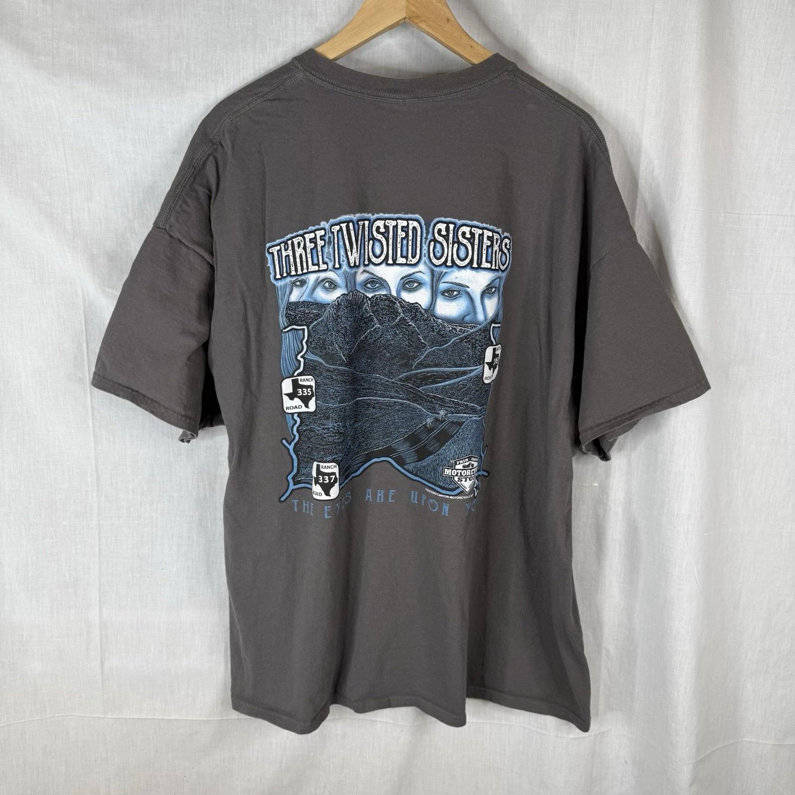 

Three Twisted Sisters Biker T-Shirt Frio Canyon Motorcycle Eyes Are Upon You 2XL 3XL