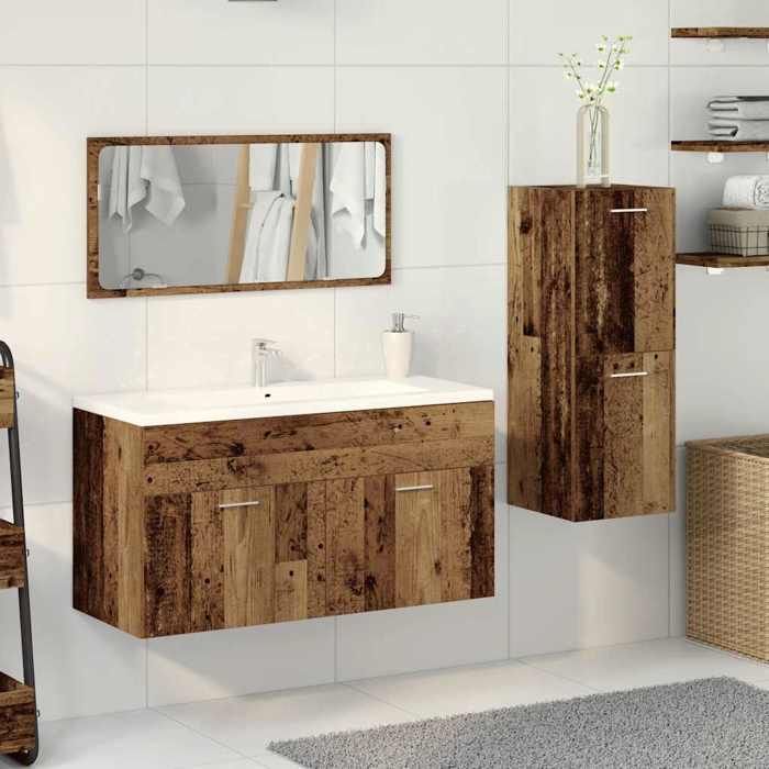 VidaXL Ensemble de meubles salle de bain 3 pcs bois d'ingénierie, armoire de salle de bain, placard de salle de bain, meuble 3328593