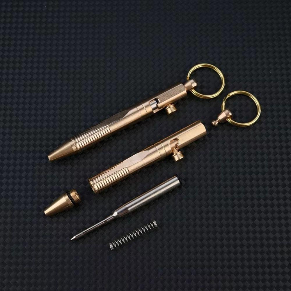 Cylindrical Travel Pocket Pen All-Metal Neutral Ballpoint Pen Mini Brass Pen Writing Tools