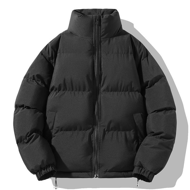 Unisex Thick Winter Cotton Puffer Jacket Oversized Stand Collar Casual Loose Fit Streetwear Coat