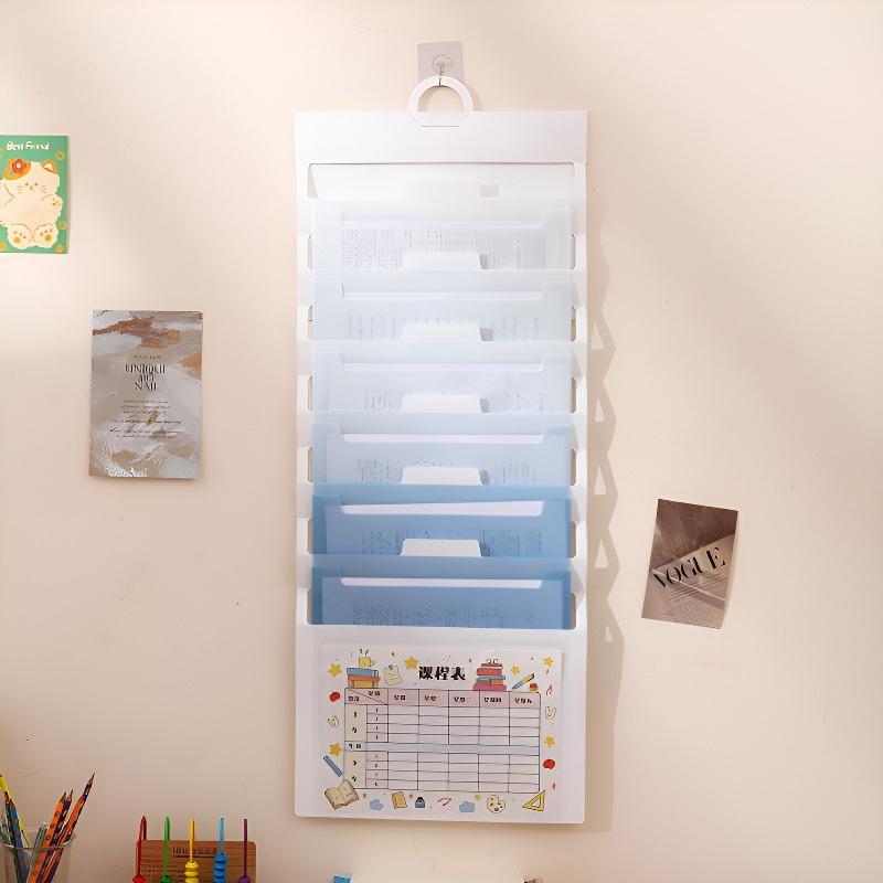 6-Pocket Hanging Folder Multi-Color Hanging File Organizer Removable Hanging Paper Organizer