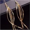 1 Stück Retro Gold Silber Farbe Lange Hängende Ohrringe Für Damen Metall Quaste Ethnisch Hängende Ohrringe Hip Hop Street Schmuck Zubehör