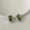 Bohemian Colorful Crystal Square Pendant Earrings For Women Girls Vintage Gold Color Geometric Earrings Wedding Jewelry
