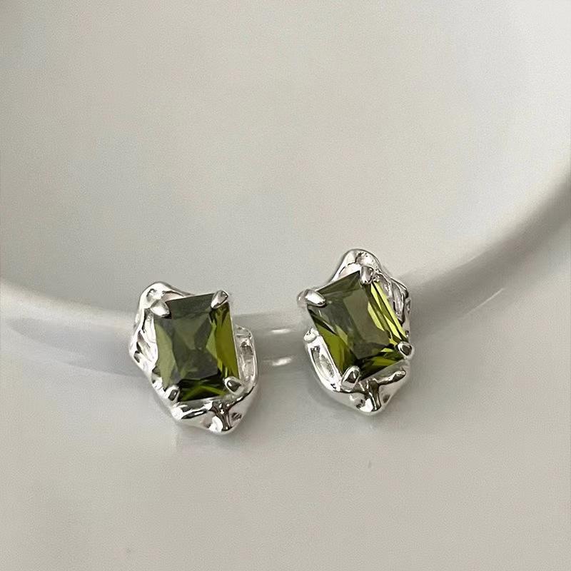 Bohemian Colorful Crystal Square Pendant Earrings For Women Girls Vintage Gold Color Geometric Earrings Wedding Jewelry