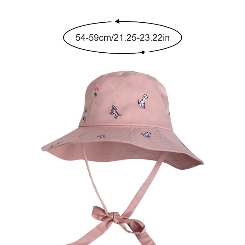 Fisherman Hat Bucket Hat for Girls Colorful Embroidered Casual Caps for Sports Gym Mountain Camping Hat Outdoor Sunshade