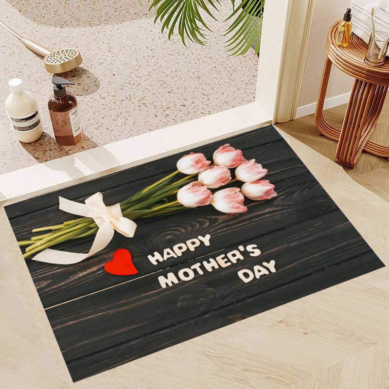 Mother's Day Theme Floor Mat Door Mat Washable Non-Slip Living Room Sofa Chairs Area Mat Kitchen Doormat Area Rug KId Play Mats