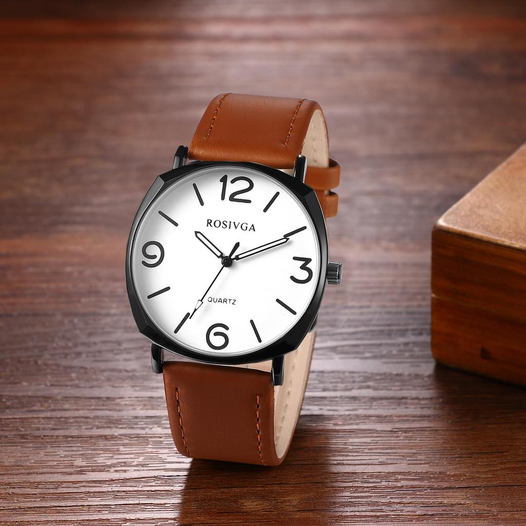 Waterproof and Rainproof Wristwatch with a Round Quartz Numeral Brown and Black A Simple Accessory Perfect for and the New Men's Dial, Movement, Dial,