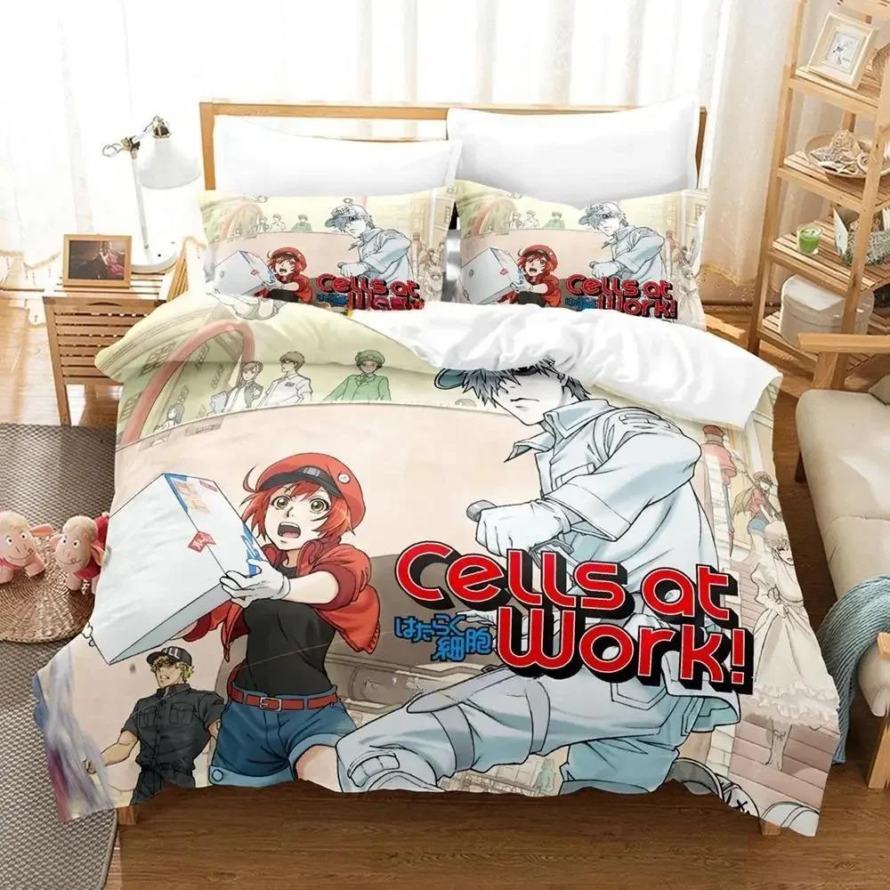 3D Print Cells At Work Bedding CollectionDuvet Cover Comforter Bed Collection Quilt Cover PillowcaseKing Queen Twin Size Boys Girls Adultse