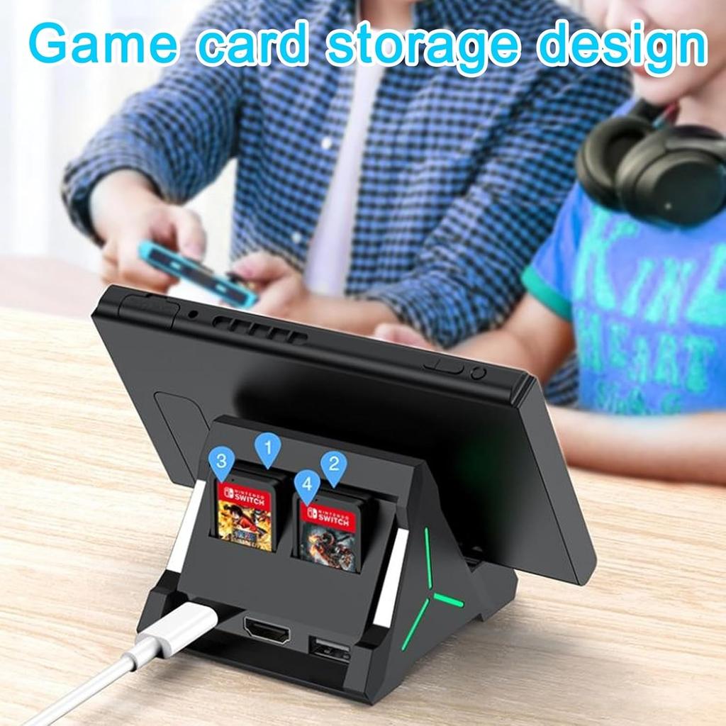TV Dock Station Compatible with Nintendo Switch/Switch OLED, Charging Hub Adapter with 4K HDMI/USB C/USB Port for Official Nintendo Switch