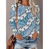 Womens Loose Fit Long Sleeve Round Neck T-Shirt With 3D Dinosaur Christmas Tree Print Milk Silk Fabric