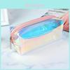 Bolsa de Maquiagem Tpu Transparente Estojo Colorido a Laser Armazenamento Portátil Para Estudantes