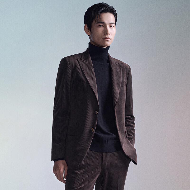 Baoxiniao Men's Corduroy Slim Fit Business Casual Blazer