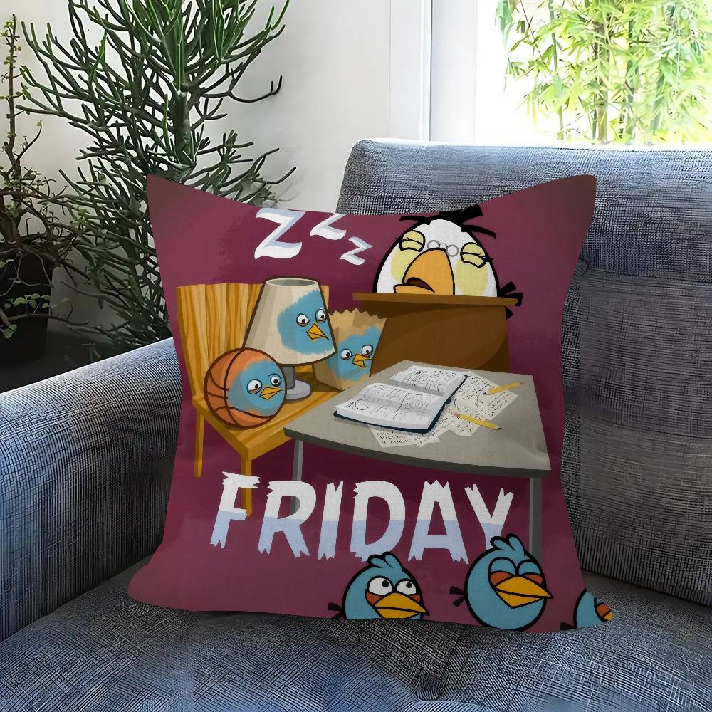 Animation A-A-Angry Birds Cartoon Cushion Cover Inches Farmhouse Decor Home Throw Pillow Covers For Couch Decorations