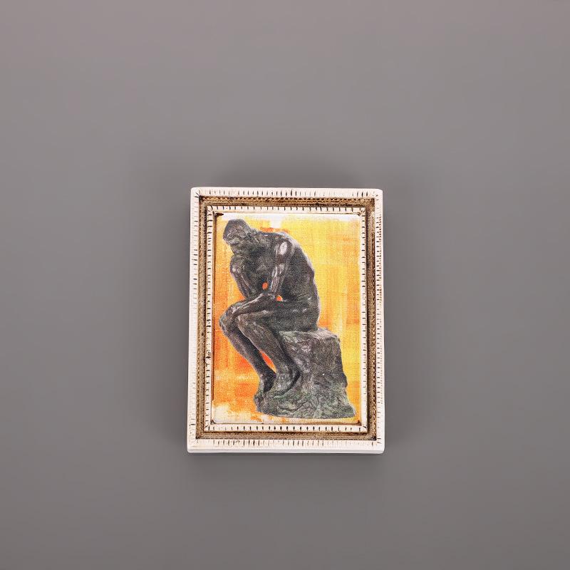 Magnet de frigider din rășină 3D: Pictură Faimoasă Autocolant Personaj Retro